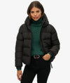 Superdry Hooded Sports Puffer Jacket - Black