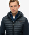 Superdry Hood Storm Fleece Hybrid Jacket - Eclipse Navy