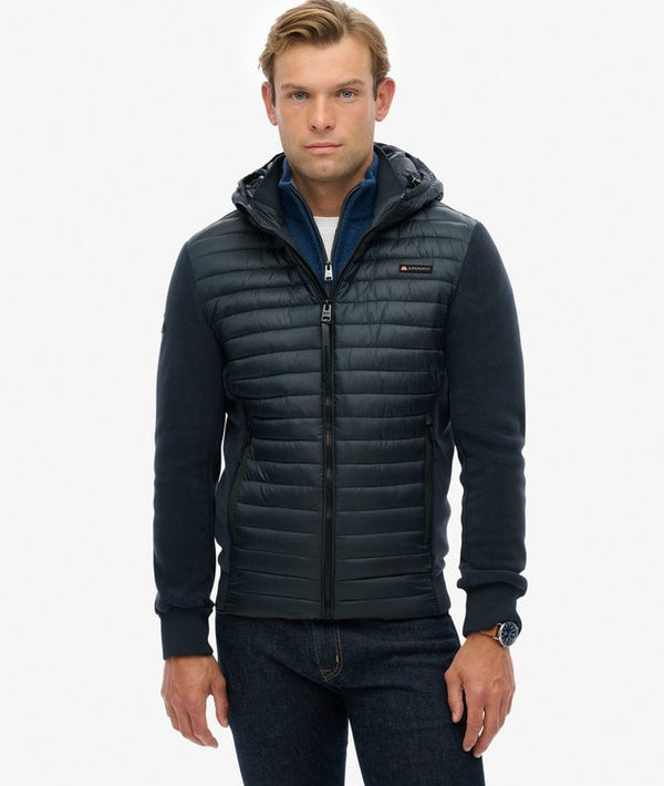 Superdry Hood Storm Fleece Hybrid Jacket - Eclipse Navy