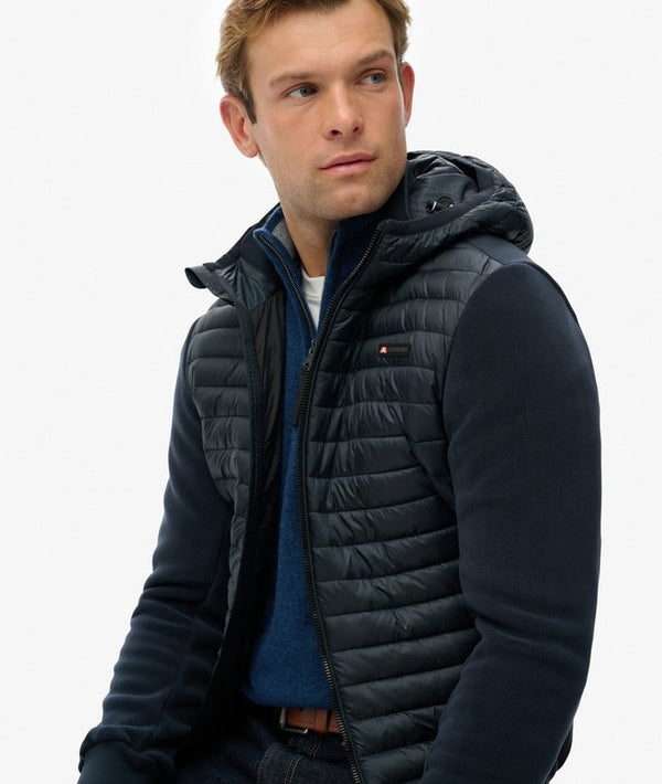 Superdry Hood Storm Fleece Hybrid Jacket - Eclipse Navy
