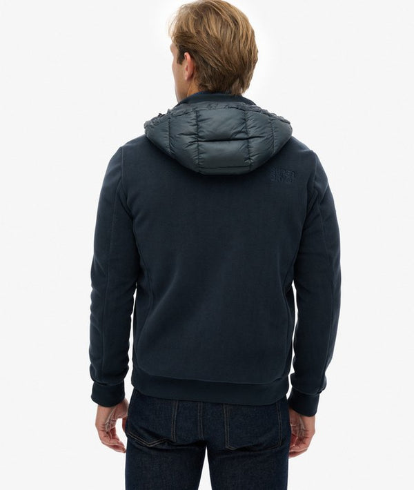 Superdry Hood Storm Fleece Hybrid Jacket - Eclipse Navy