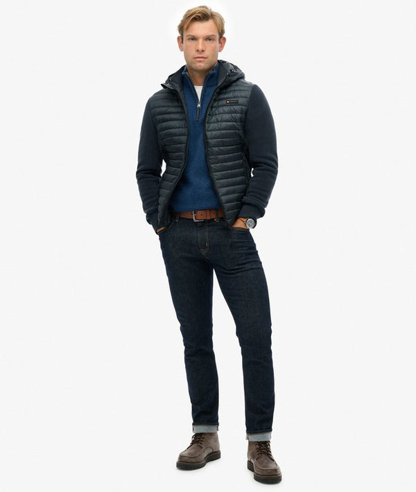Superdry Hood Storm Fleece Hybrid Jacket - Eclipse Navy