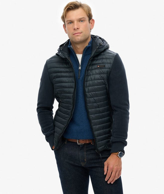 Superdry Hood Storm Fleece Hybrid Jacket - Eclipse Navy