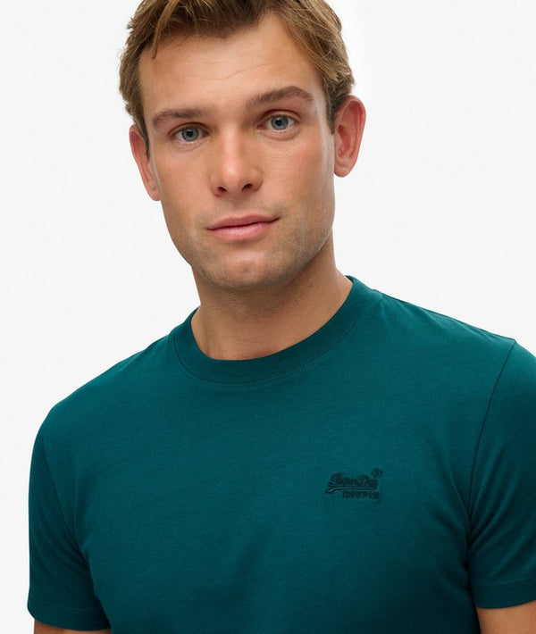 Superdry Essential Logo EMB Tee - Storm Green