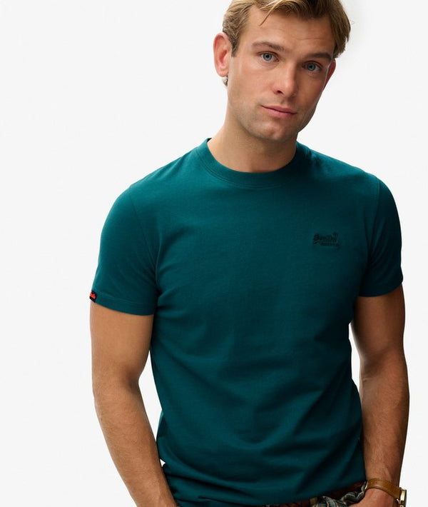 Superdry Essential Logo EMB Tee - Storm Green
