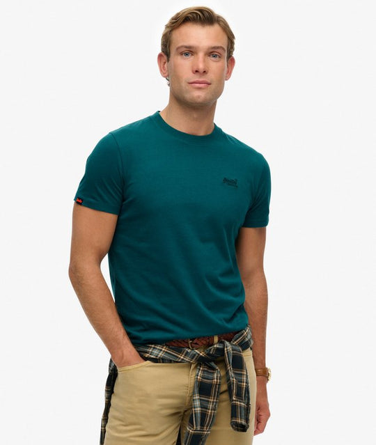 Superdry Essential Logo EMB Tee - Storm Green