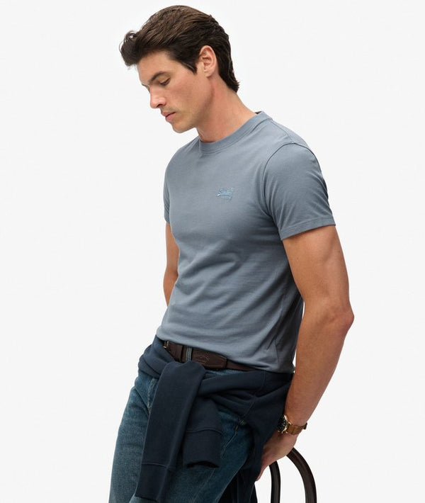 Superdry Essential Logo Emb Tee - Washed Denim
