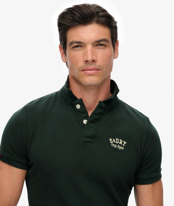 Superdry Vintage Athletic EMB Polo - Eagle Green