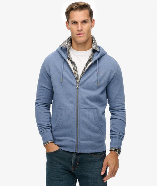 Superdry Essential Logo Zip Hoodie HB - Jeans Blue Marl