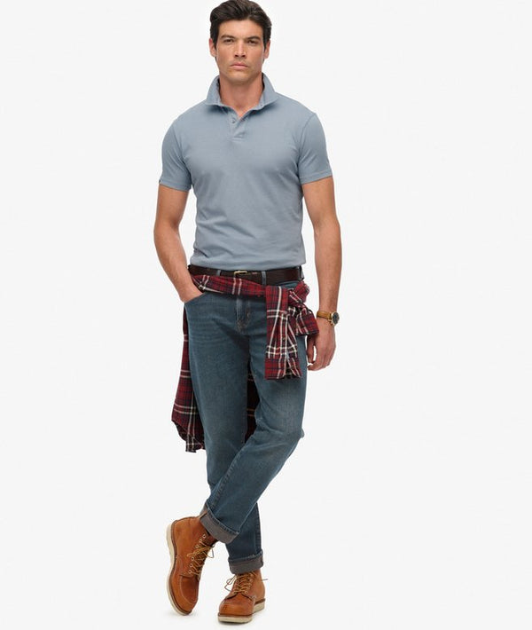 Superdry Essential Jersey Polo - Washed Denim
