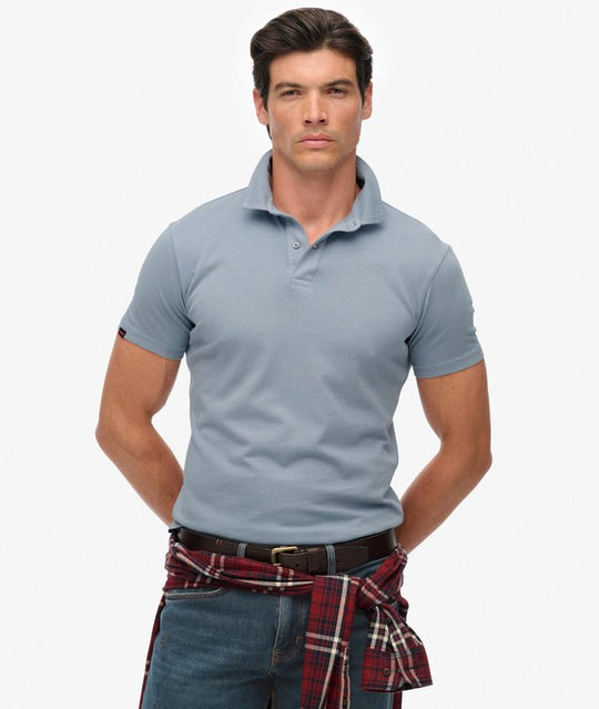Superdry Essential Jersey Polo - Washed Denim