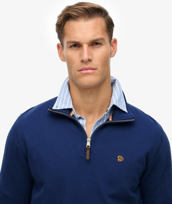 Superdry Preppy SD CO Half Zip Henley - Supermarine Navy