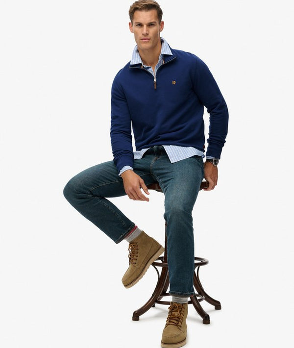 Superdry Preppy SD CO Half Zip Henley - Supermarine Navy