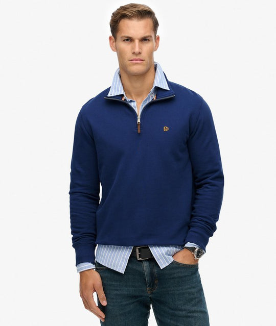 Superdry Preppy SD CO Half Zip Henley - Supermarine Navy