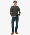 Superdery LW Cotton Texture Jumper - Black/Dark Grey