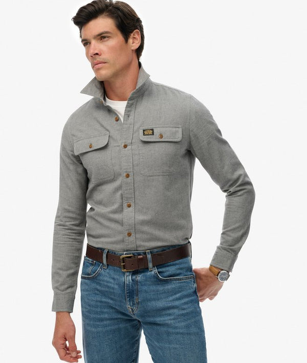 Superdry Flannel Workwear Shirt - Pearl Blue