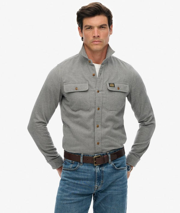 Superdry Flannel Workwear Shirt - Pearl Blue