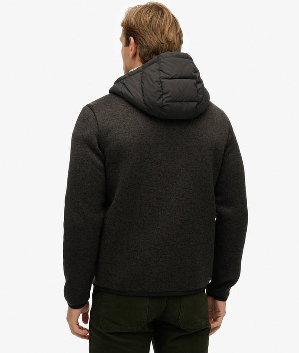 Superdry Hooded Storm Knit Hybrid Jacket - Black
