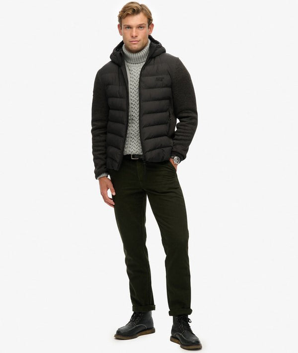 Superdry Hooded Storm Knit Hybrid Jacket - Black
