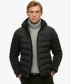 Superdry Hooded Storm Knit Hybrid Jacket - Black
