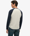 Superdry Vintage Athletic Baseball Top - Grey Grindle/Eclipse Navy