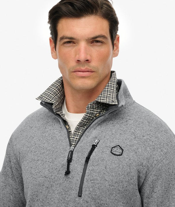Superdry Storm Fleece Half Zip - Storm Light Grey Grit