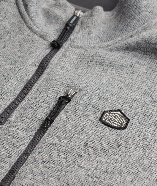 Superdry Storm Fleece Half Zip - Storm Light Grey Grit