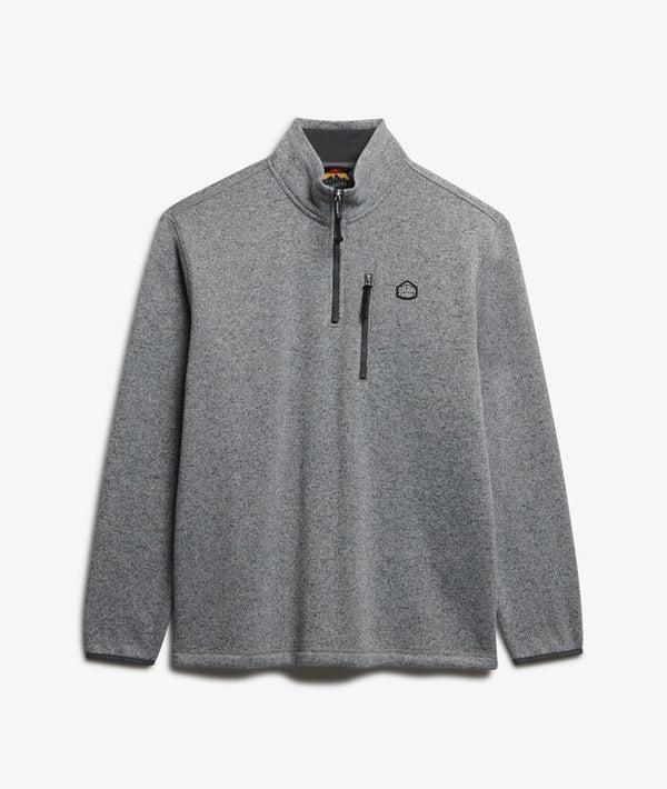 Superdry Storm Fleece Half Zip - Storm Light Grey Grit