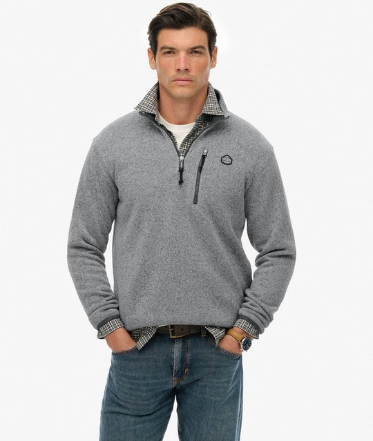 Superdry Storm Fleece Half Zip - Storm Light Grey Grit