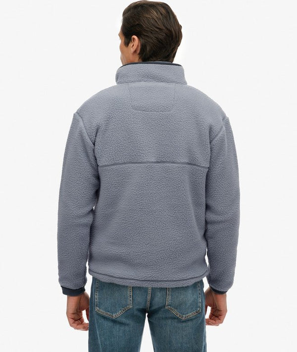 Superdry Fuji Fleece Half ZIp - Washed Denim Blue