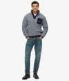 Superdry Fuji Fleece Half ZIp - Washed Denim Blue