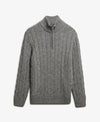 Superdry Jacob Cable Knit Half Zip - Mid Grey