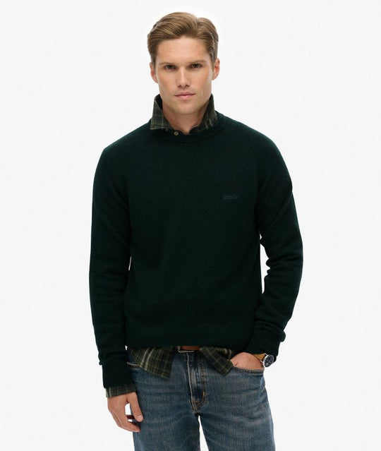 Superdry Wool Blend Jumper - Forest Green Marl