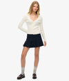 Superdry Essential Button Through Long Sleeve Top - Off White
