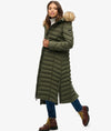 Superdry Fuji Faux Fur Hooded Longliner - Bettle Green