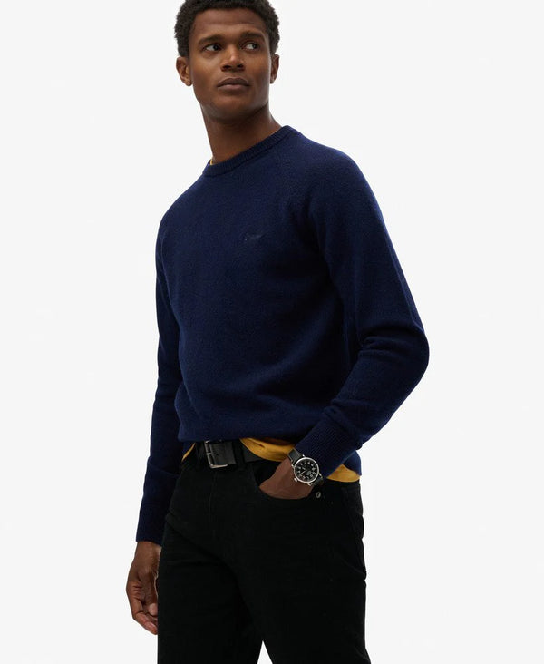 Superdry Wool Blend Jumper - Mariner Blue Marl