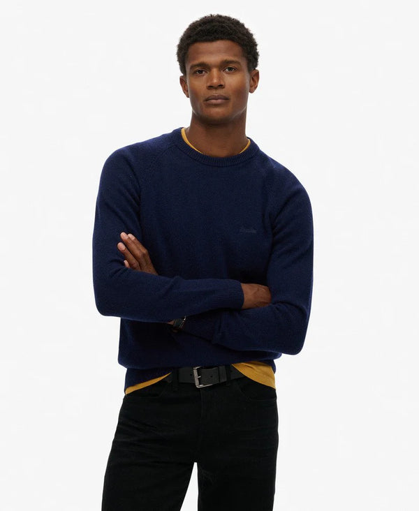 Superdry Wool Blend Jumper - Mariner Blue Marl