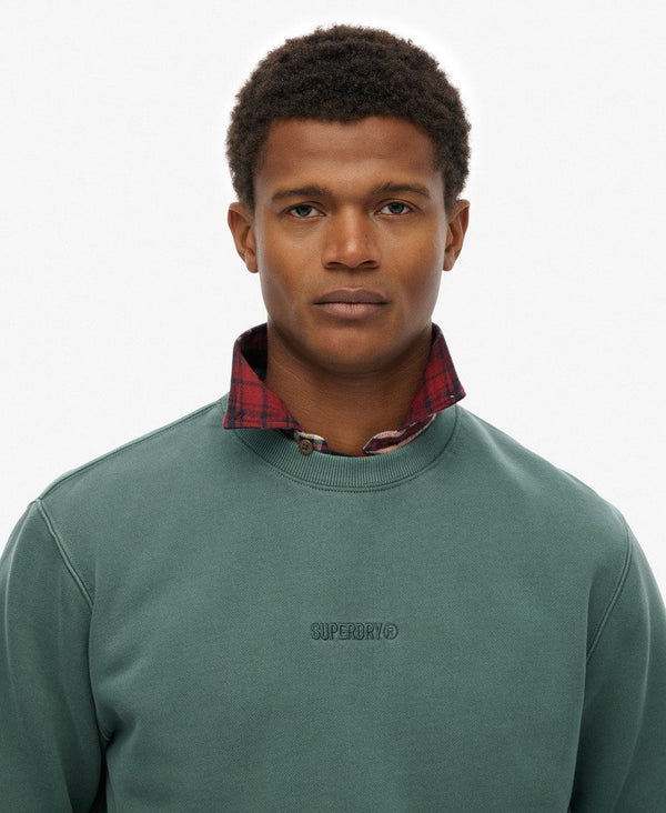 Superdry Micro Logo Crew - Stormy Green