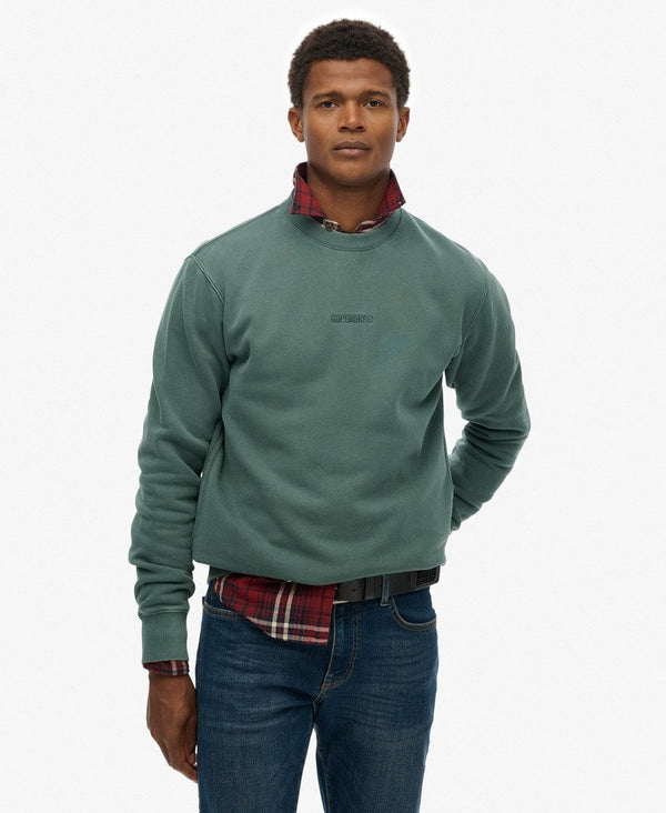 Superdry Micro Logo Crew - Stormy Green