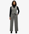 Superdry Mid Rise Pinstripe Trouser - Grey Pinstripe