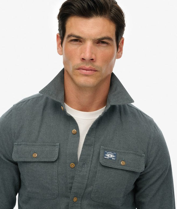 Superdry Trailsman Flannel Shirt - Balsam Green