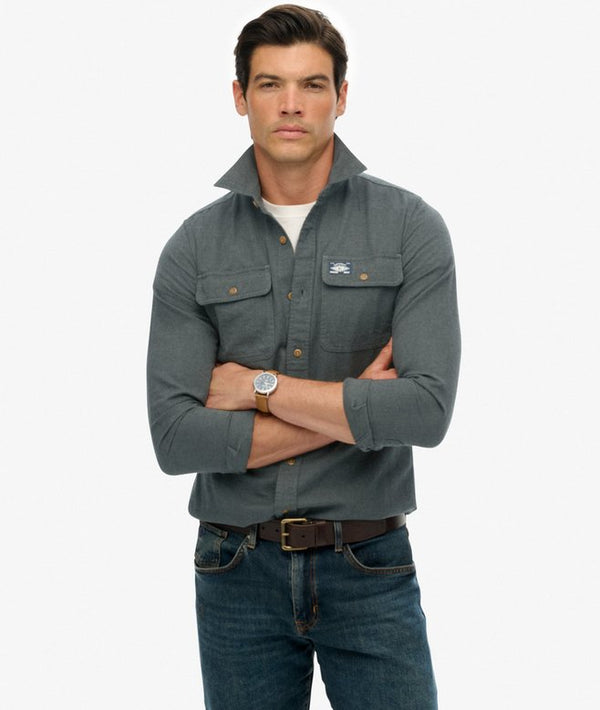 Superdry Trailsman Flannel Shirt - Balsam Green