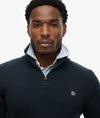 Superdry Cotton Half Zip Knit - Navy