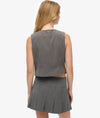Superdry Pinstripe Waistcoat - Grey Pinstripe