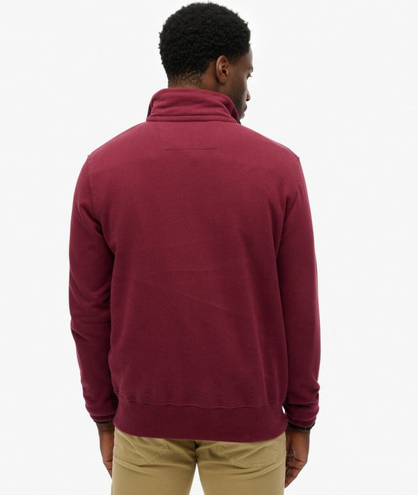 Superdry Preppy SD CO Half Zip Henley -  Port Red