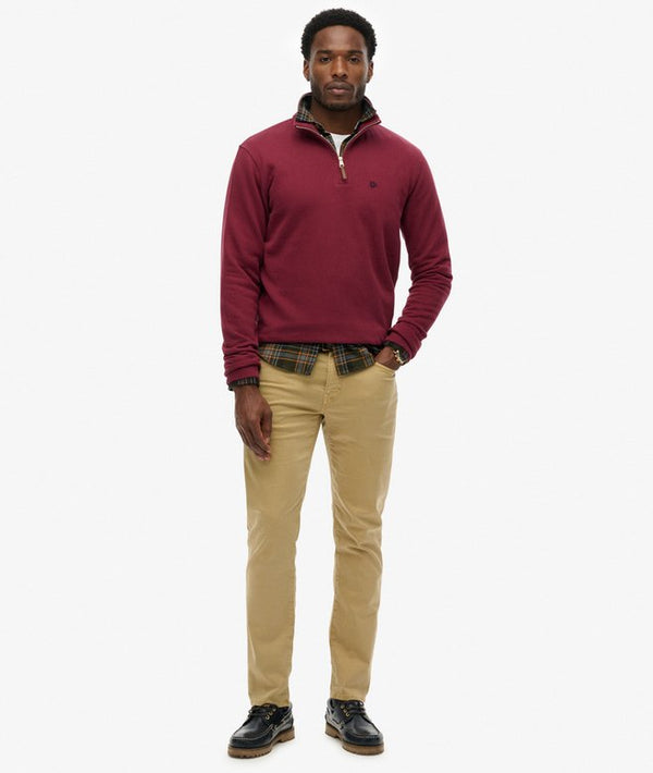 Superdry Preppy SD CO Half Zip Henley -  Port Red