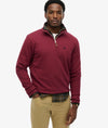 Superdry Preppy SD CO Half Zip Henley -  Port Red