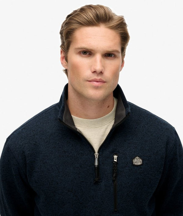 Superdry Storm Fleece Half Zip - Storm Navy Grit