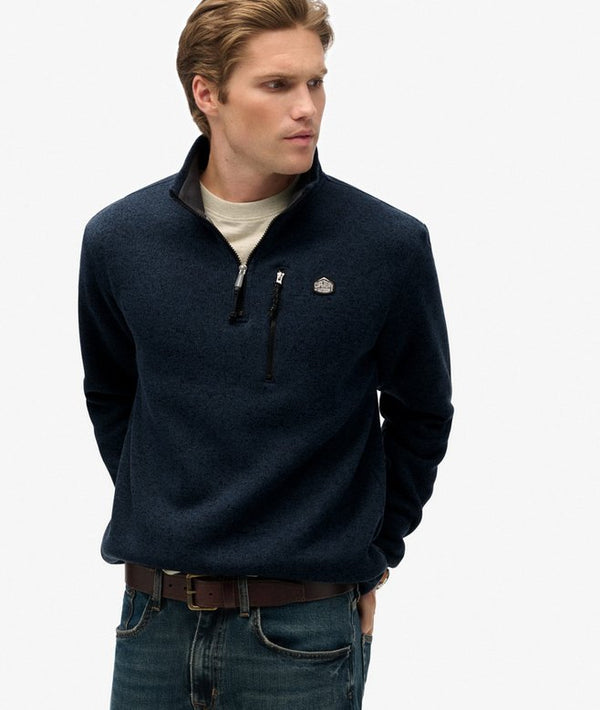 Superdry Storm Fleece Half Zip - Storm Navy Grit