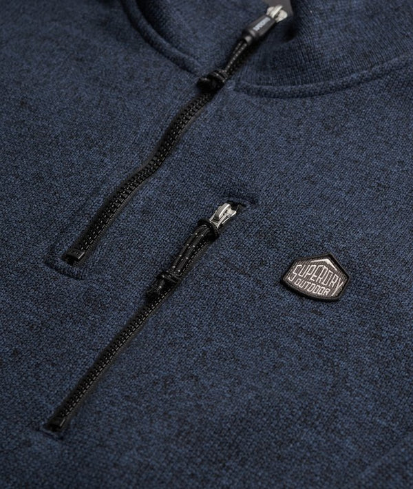 Superdry Storm Fleece Half Zip - Storm Navy Grit